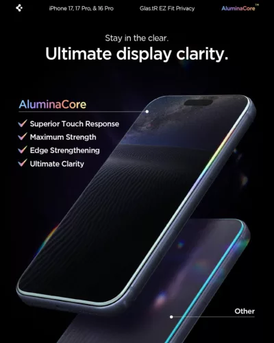 Spigen Glas.tR EZ Fit Privacy HD Apple iPhone 17 Pro Max / 16 Pro Max tempered kijelzővédő fólia felhelyező kerettel