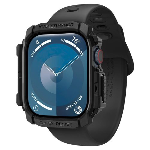 Spigen Rugged Armor Apple Watch 11 / Watch 10 42mm tok, Matte Black, fekete