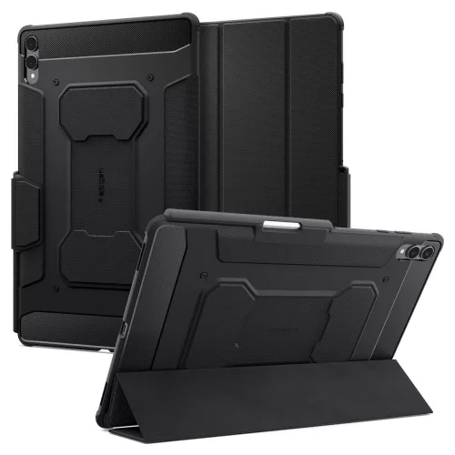 Spigen Rugged Armor Pro Samsung Galaxy Tab S11 Ultra tok ceruza tartóval, kitámasztóval, fekete