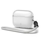 Spigen Liquid Crystal Apple Airpods Pro 3 szilikon tok, csuklópánttal, Crystal Clear, átlátszó