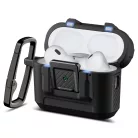 Spigen Lock Fit Apple Airpods Pro 3 fülhallgató tok, karabinerrel, matt fekete