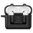 Spigen Lock Fit Apple Airpods Pro 3 fülhallgató tok, karabinerrel, matt fekete