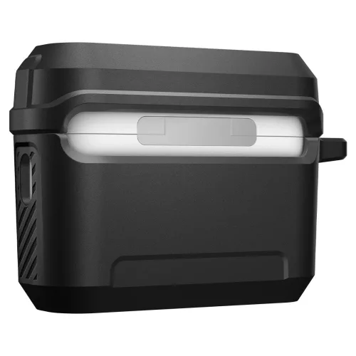 Spigen Lock Fit Apple Airpods Pro 3 fülhallgató tok, karabinerrel, matt fekete
