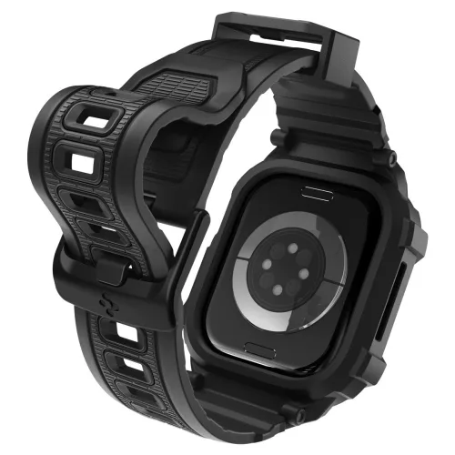 Spigen Rugged Armor Pro 2 Apple Watch 10-11 (46 mm) szíj / tok, Matte Black, fekete