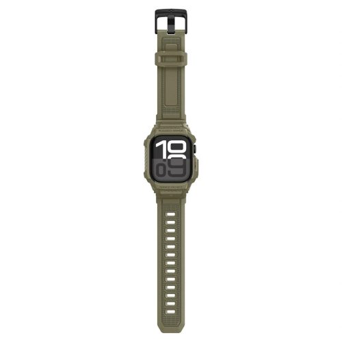 Spigen Rugged Armor Pro 2 Apple Watch 10-11 (46 mm) szíj / tok, Vintage Khaki, zöld