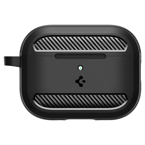 Spigen Rugged Armor Apple AirPods Pro 3 tok, karabinerrel, Matte Black, fekete