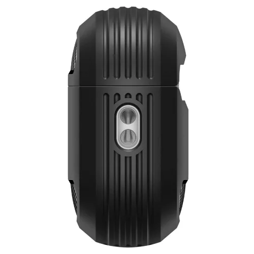 Spigen Rugged Armor Apple AirPods Pro 3 tok, karabinerrel, Matte Black, fekete