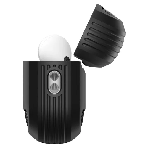 Spigen Rugged Armor Apple AirPods Pro 3 tok, karabinerrel, Matte Black, fekete