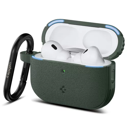 Spigen Vault Apple AirPods Pro 3 tok, karabinerrel, Midnight Green, sötétzöld