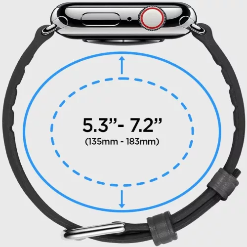 Spigen Retro Fit Apple Watch Ultra 3 / 2 / 1 49mm 10 46mm / 9 / 8 / 7 45mm / SE (2 / 1) / 6 / 5 / 4 44mm / 3 / 2 / 1 42mm műbőr szíj, fekete
