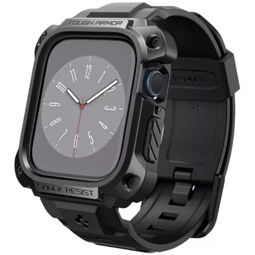 Spigen Tough Armor Pro Metal Apple Watch 7-9 (45 mm) tok / szíj, fekete