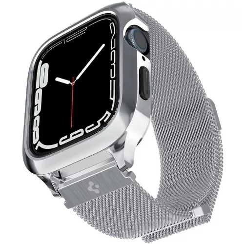 Spigen Metal Fit Pro Apple Watch 4-6, SE, SE (2022), SE (2025) (40 mm) / Watch 7-9 (41 mm) fém szíj / tok, ezüst