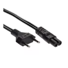 Akyga 230V villásdugó CEE 7/16 - C7 M/F tápkábel 1.5m fekete (AK-RD-01A)