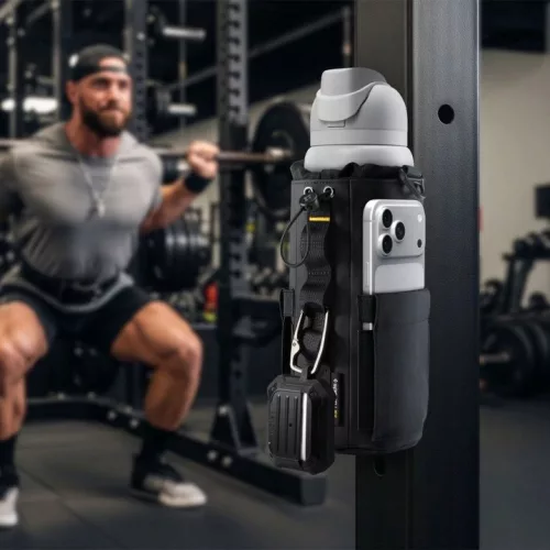 Spigen Tumbler Holder Bag LF500, termosz, kulacs tartó táska, mágneses, fekete