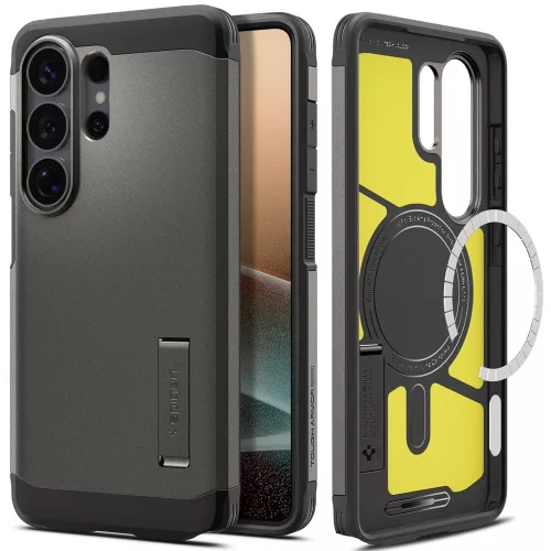 Spigen Tough Armor MagFit Samsung Galaxy S26 Ultra tok, MagSafe, Gunmetal, sötétszürke