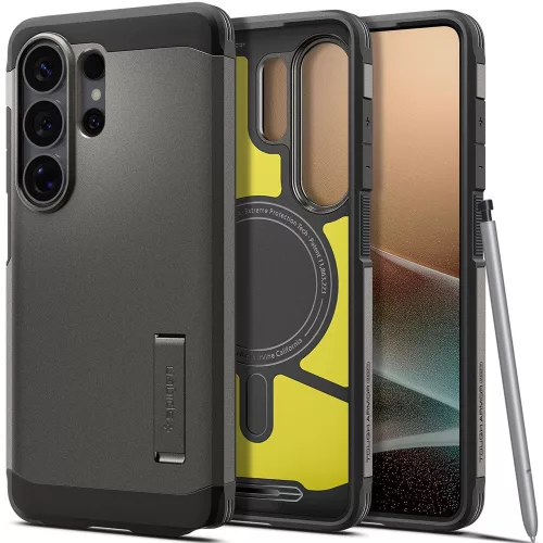 Spigen Tough Armor MagFit Samsung Galaxy S26 Ultra tok, MagSafe, Gunmetal, sötétszürke
