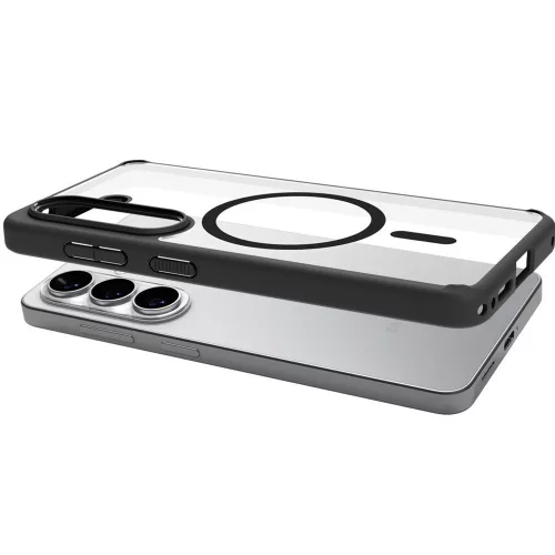 Spigen Ultra Hybrid MagFit Samsung Galaxy S26 Plus tok, Matte Black, átlátszó-fekete