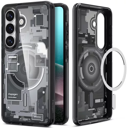 Spigen Ultra Hybrid MagFit Samsung Galaxy S26 Plus tok, MagSafe, Zero One, átlátszó-fekete