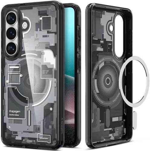 Spigen Ultra Hybrid MagFit Samsung Galaxy S26 tok, MagSafe, Zero One, átlátszó-fekete