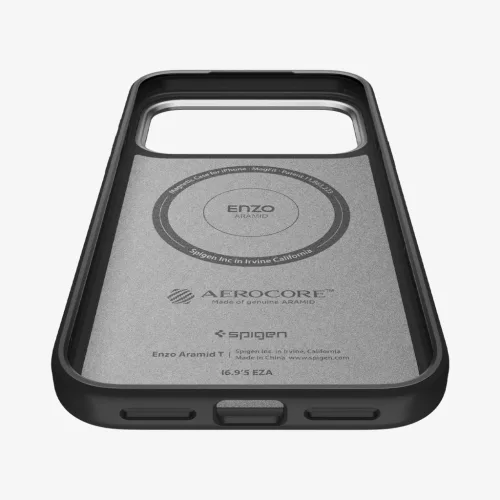 Spigen Enzo Aramid T MagFit Apple iPhone 17 Pro tok, MagSafe, Black, fekete