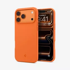   Spigen Silicone Fit MagFit Apple iPhone 17 Pro tok, MagSafe, Cosmic Orange, narancs