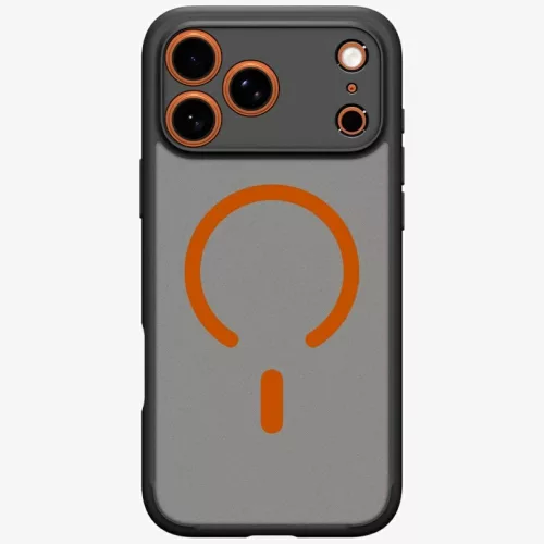 Spigen Ultra Hybrid Mag Apple iPhone 17 Pro tok, MagSafe, Frost Black/Orange, fekete-narancs