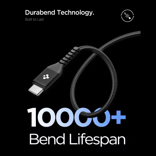 Spigen EB10010CCA USB-C-USB-C töltő- és adatkábel, 100W, 1m, fekete