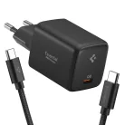 Spigen EE451EU Essential USB-C töltő adapter + USB-C töltő- és adatkábel, 45W, 1m, fekete