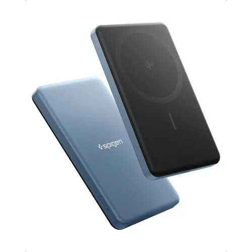 Spigen EA2205MQ Essential Powerbank / külső akkumulátor, mágneses, MagSafe, kompakt, 5000mAh, 22.5W, Qi2, kék