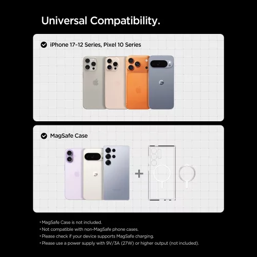 Spigen EV15MAQ Essential mágneses autós tartó szellőzőrácsba, MagSafe, Qi2, 15W, fekete
