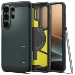   Spigen Tough Armor MagFit Samsung Galaxy S26 Ultra tok, MagSafe, Abyss Green, zöld