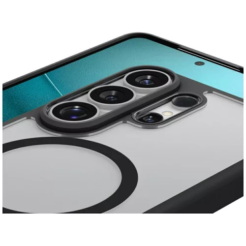 Spigen Ultra Hybrid MagFit Samsung Galaxy S26 Ultra tok, Matte Black, átlátszó-fekete