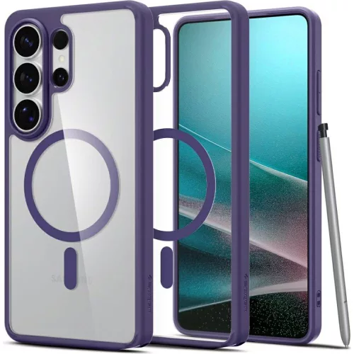 Spigen Ultra Hybrid MagFit Samsung Galaxy S26 Ultra tok, Deep Purple, átlátszó-lila