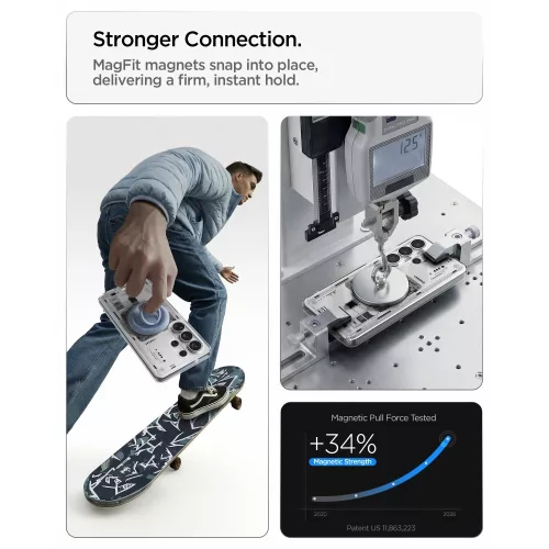 Spigen Ultra Hybrid MagFit Samsung Galaxy S26 tok, MagSafe, Neo One, átlátszó