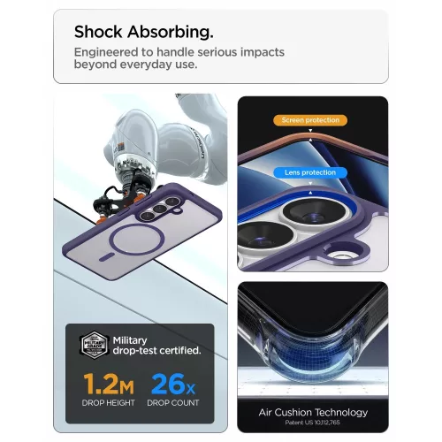 Spigen Ultra Hybrid MagFit Samsung Galaxy S26 Plus tok, MagSafe, Deep Purple, lila