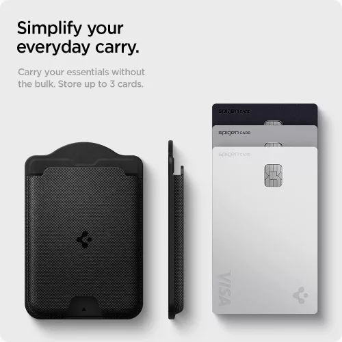 Spigen Urban Fit mágneses kártyatartó, MagSafe, Black, fekete (3db kártyához)
