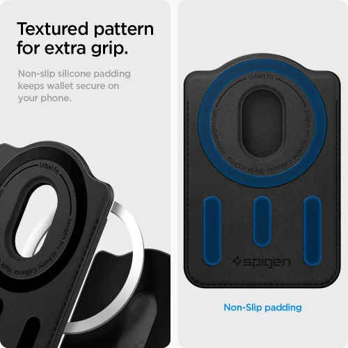 Spigen Urban Fit mágneses kártyatartó, MagSafe, Black, fekete (3db kártyához)
