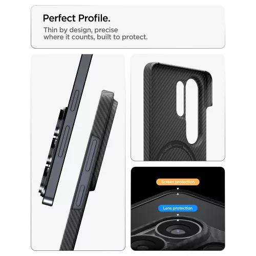 Spigen Airskin Aramid Mag Samsung Galaxy S26 Ultra tok, MagSafe, Aramid, fekete
