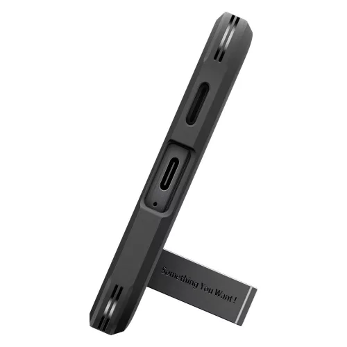 Spigen Tough Armor Samsung Galaxy A37 tok, Metal Slate, fekete