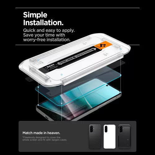 Spigen Glas.tR SLIM EZ Fit HD Samsung Galaxy A37 / Galaxy A36 tempered kijelzővédő fólia felhelyező kerettel