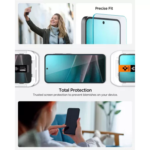 Spigen Glas.tR SLIM EZ Fit HD Samsung Galaxy A37 / Galaxy A36 tempered kijelzővédő fólia felhelyező kerettel