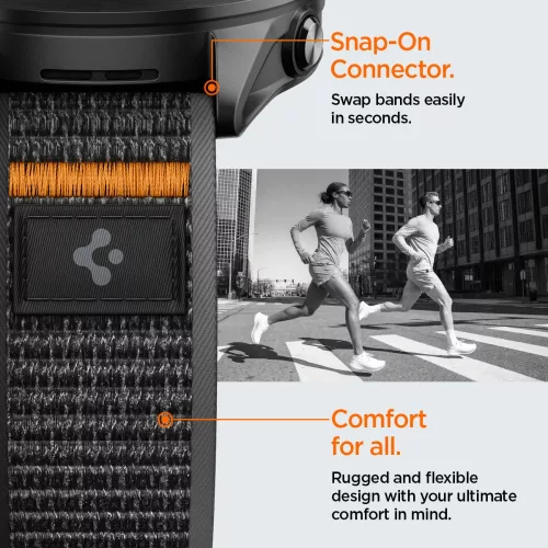 Spigen Athlex Garmin Quick Release 22mm Active szíj, fekete / narancs