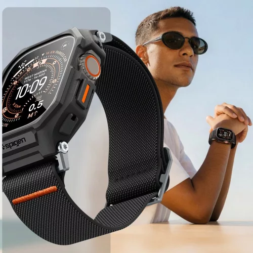Spigen Lite Fit Pro Apple Watch Ultra 3 / 2 / 1 49mm tok / szíj, kijelzővédő felülettel, matt fekete
