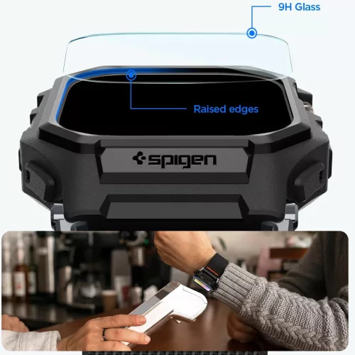 Spigen Lite Fit Pro Apple Watch Ultra 3 / 2 / 1 49mm tok / szíj, kijelzővédő felülettel, matt fekete