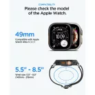 Spigen Lite Fit Pro Apple Watch Ultra 3 / 2 / 1 49mm tok / szíj, kijelzővédő felülettel, matt fekete
