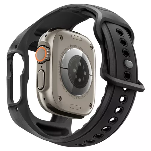 Spigen Liquid Air Pro Apple Watch Ultra 3 / 2 / 1 49mm tok / szíj, kijelzővédő felülettel, matt fekete