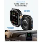 Spigen Rugged Armor Apple Watch Ultra 3 / 2 / 1 49mm tok, kijelzővédő felülettel, matt fekete