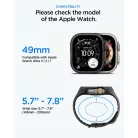 Spigen Rugged Armor Apple Watch Ultra 3 / 2 / 1 49mm tok, kijelzővédő felülettel, matt fekete