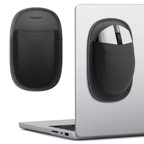 Spigen LD220 egér tartó zseb, laptop / tablet hátuljára rögzíthető, fekete