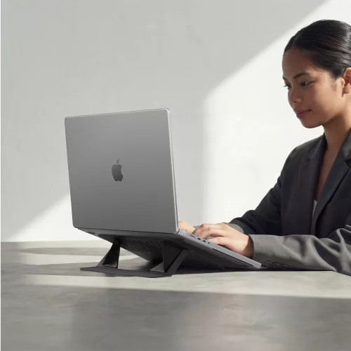Spigen LD201-S6 összecsukható asztali laptop tartó, max. 14col, kompakt, sötétszürke